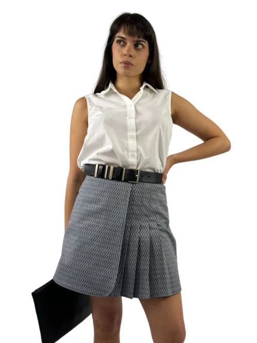 2401 MIXED PLEATED MINI SKIRT