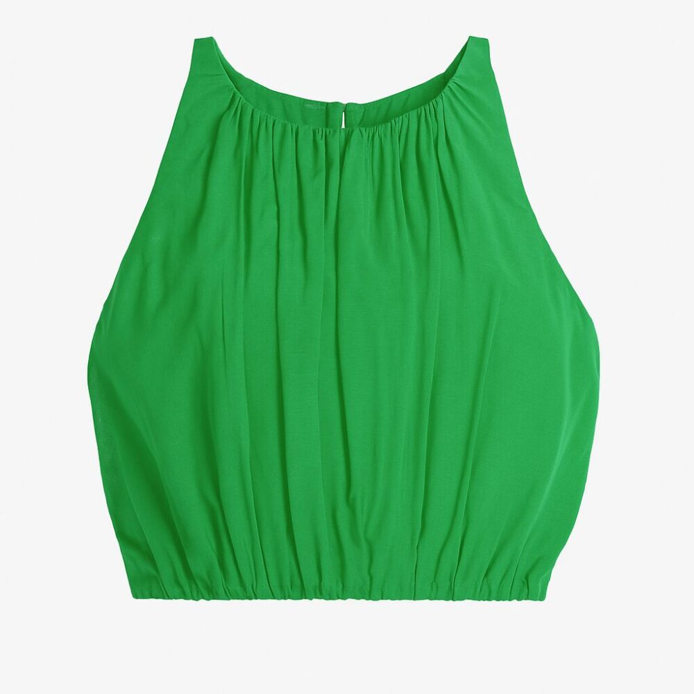 2309 SMOCKED NECK CROP TOP - Image 2