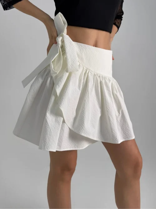 2606 Ruffled Wrap Mini Skirt